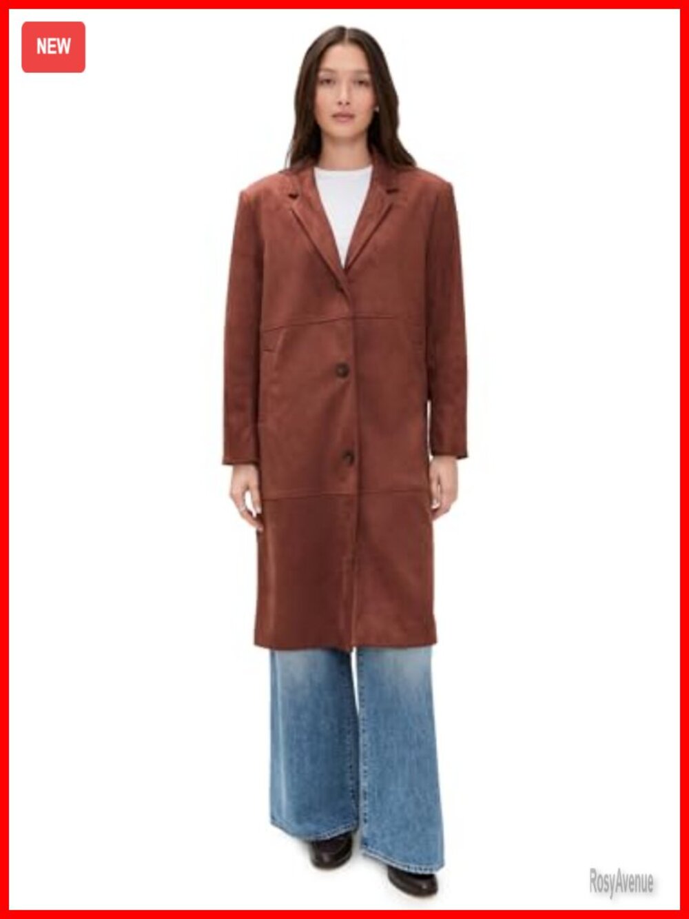 Faux Suede Notch Collar Button Placket Casual Jacket Long Sleeve